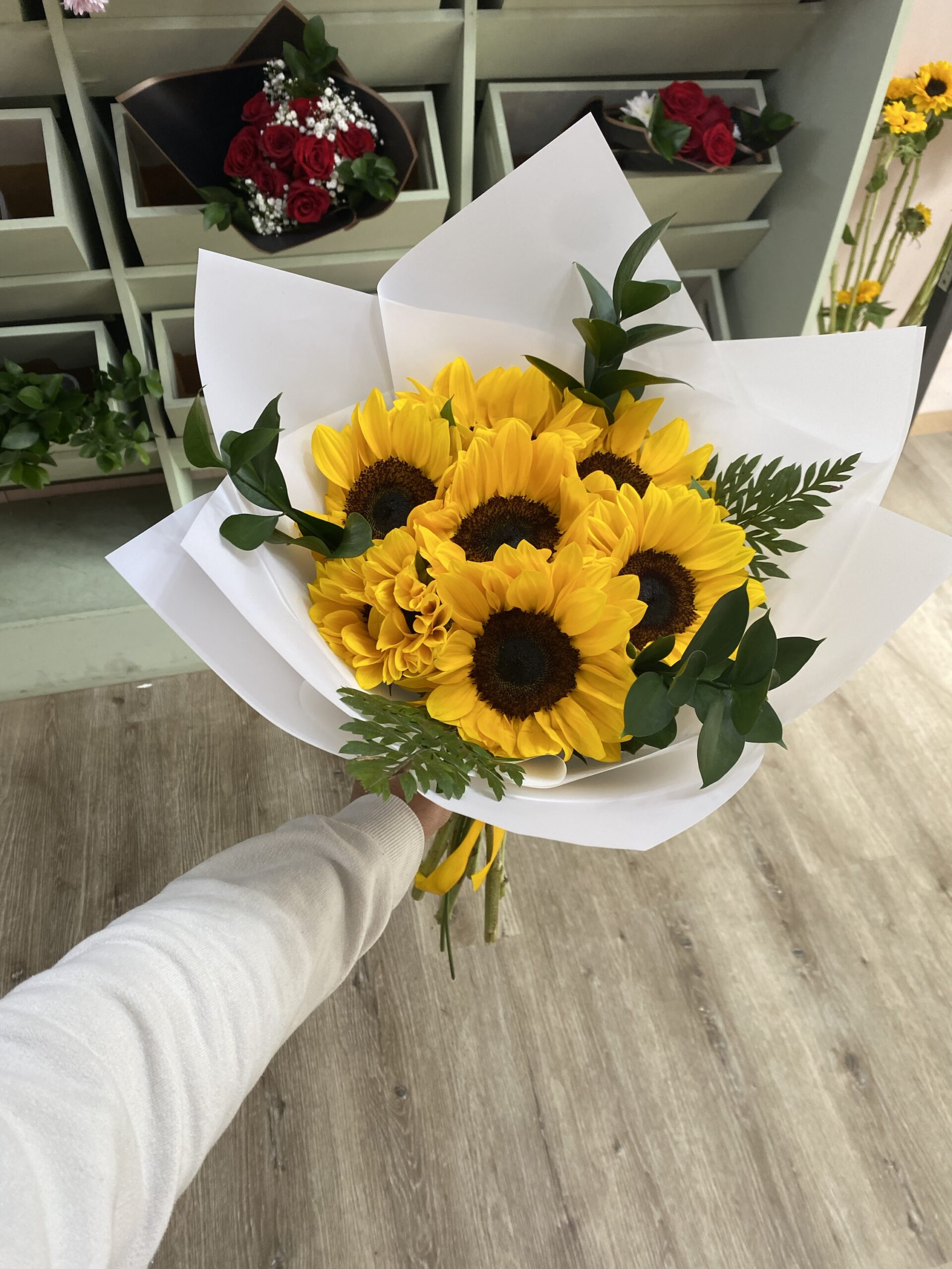 Ramo de Girasoles Premium Blanco