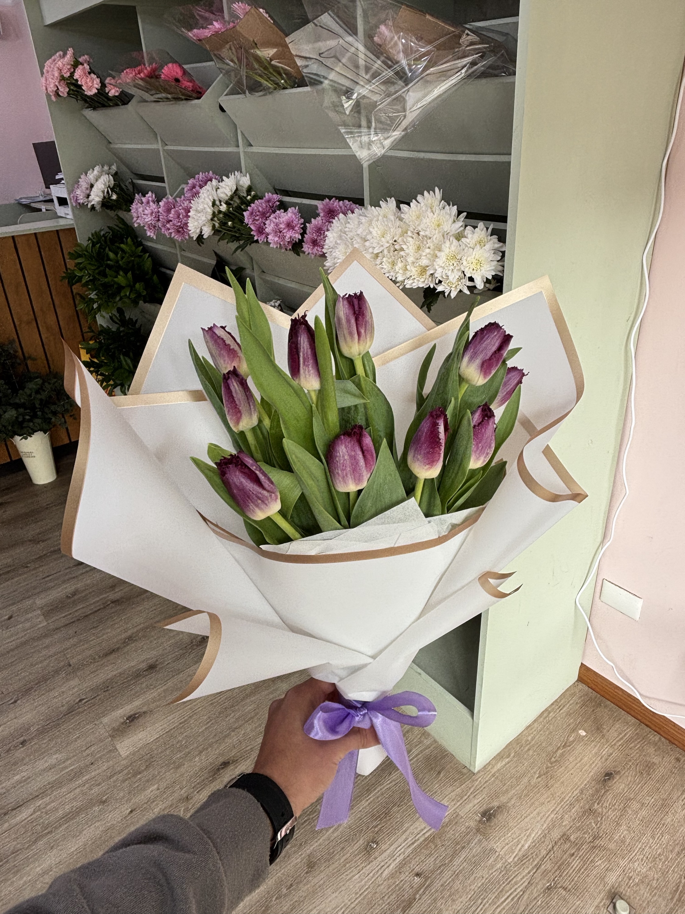 Ramo Tulipanes Morados Fringed - Imagen 3