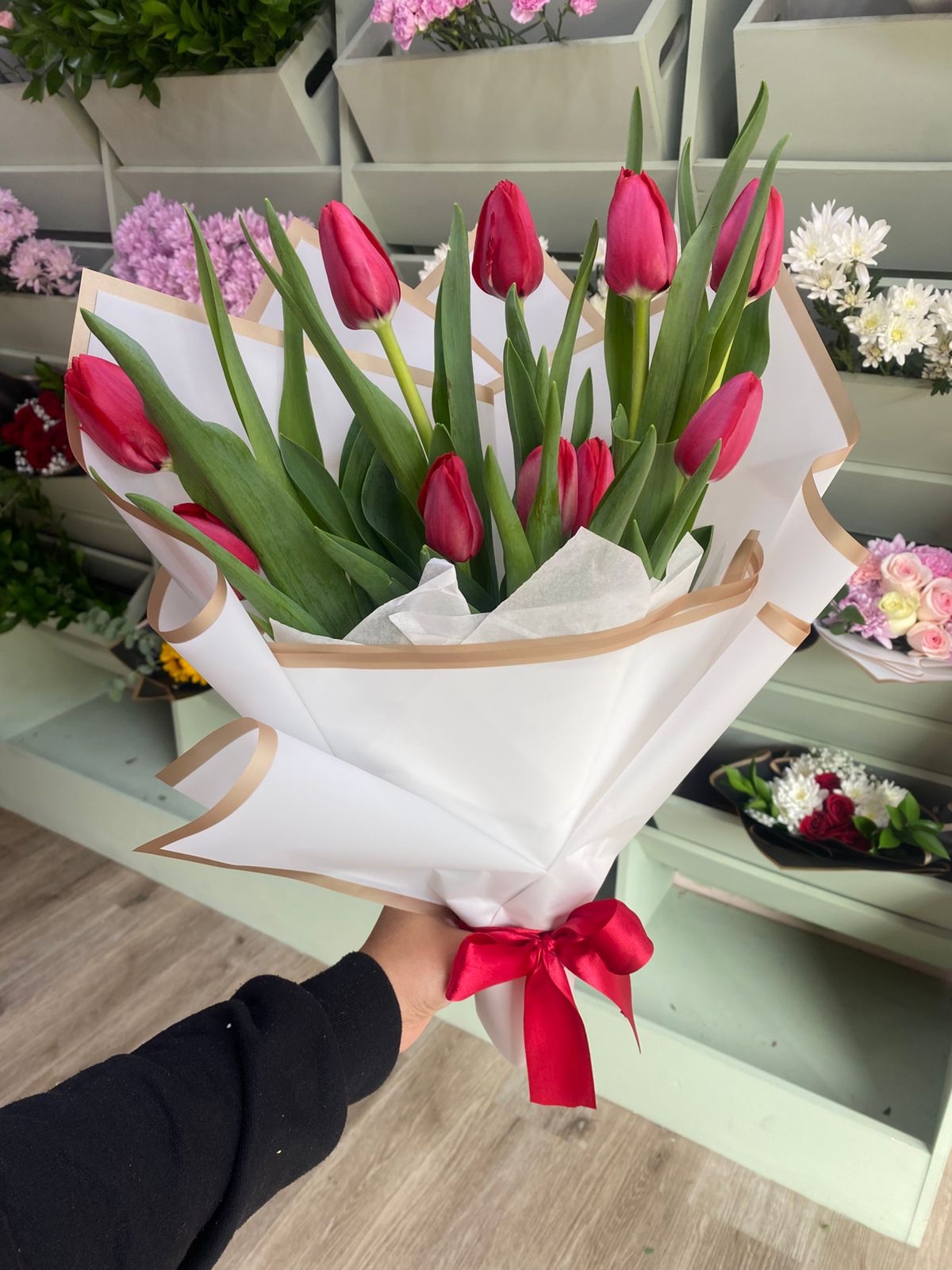 Ramo de Tulipanes Fucsia/Rosados Premium